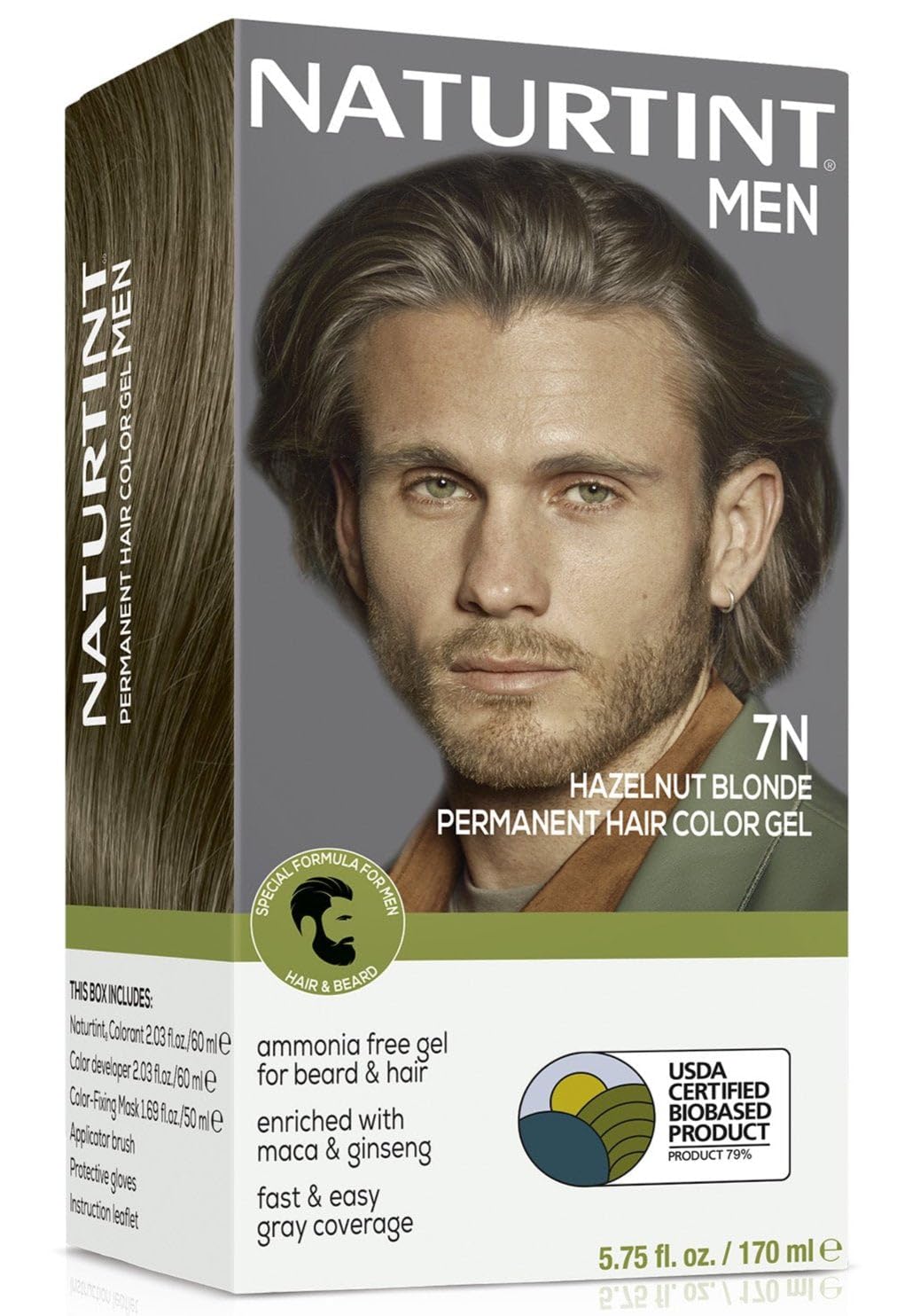 Tinte para cabello Naturtint para hombre 7N Rubio Avellana, 150 ml - Tinte natural para el cabello