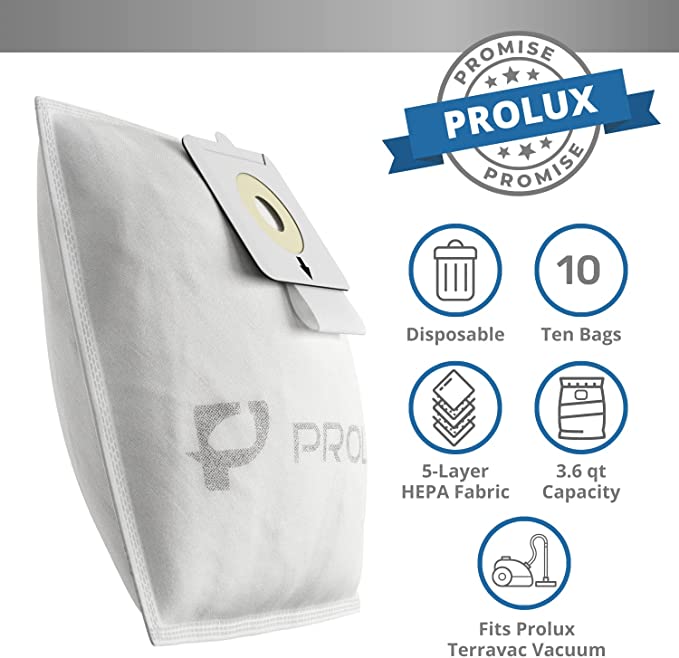 Paquete de 10 bolsas para aspiradora Prolux TerraVac