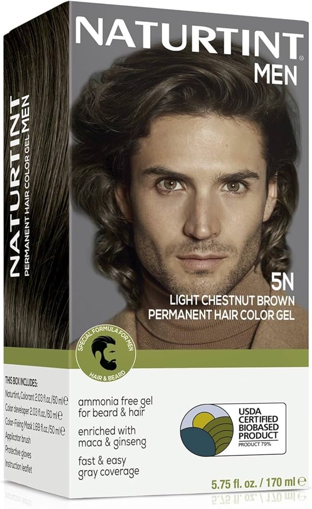 Tinte para el cabello Naturtint para hombre 5N Castaño claro, 150 ml - Tinte natural para el cabello