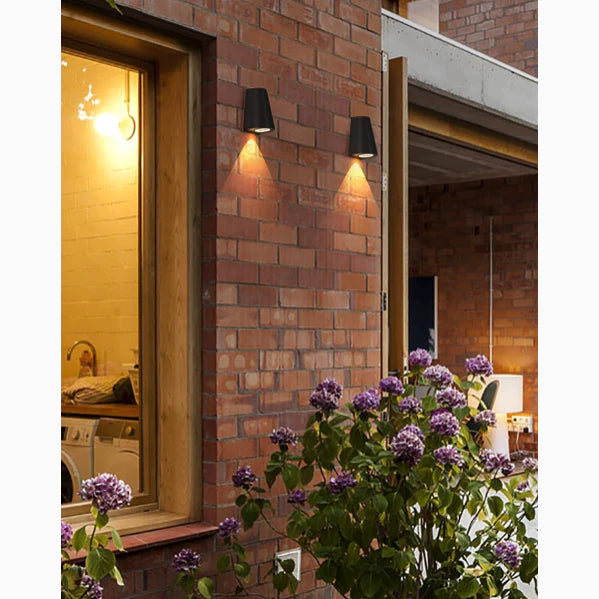 Lámparas de pared LED impermeables de aluminio para exteriores, de color negro y gris, para jardín y porche