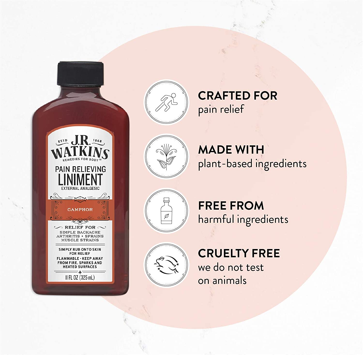 Linimento para aliviar el dolor natural JR Watkins, 11 oz. 