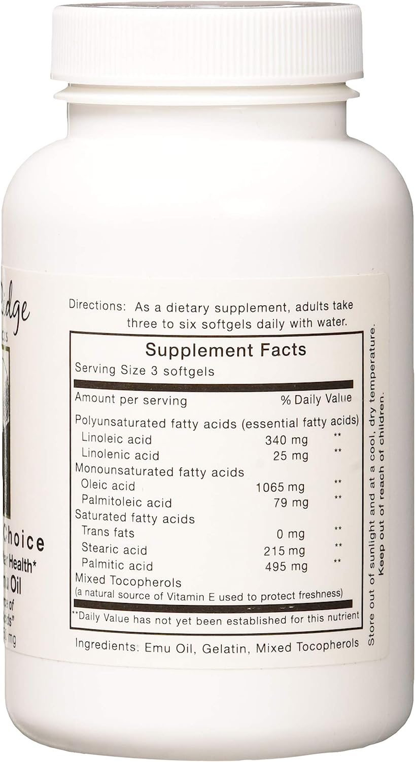 Aceite de emú 100 % puro Thunder Ridge - 750 mg (90 cápsulas blandas)