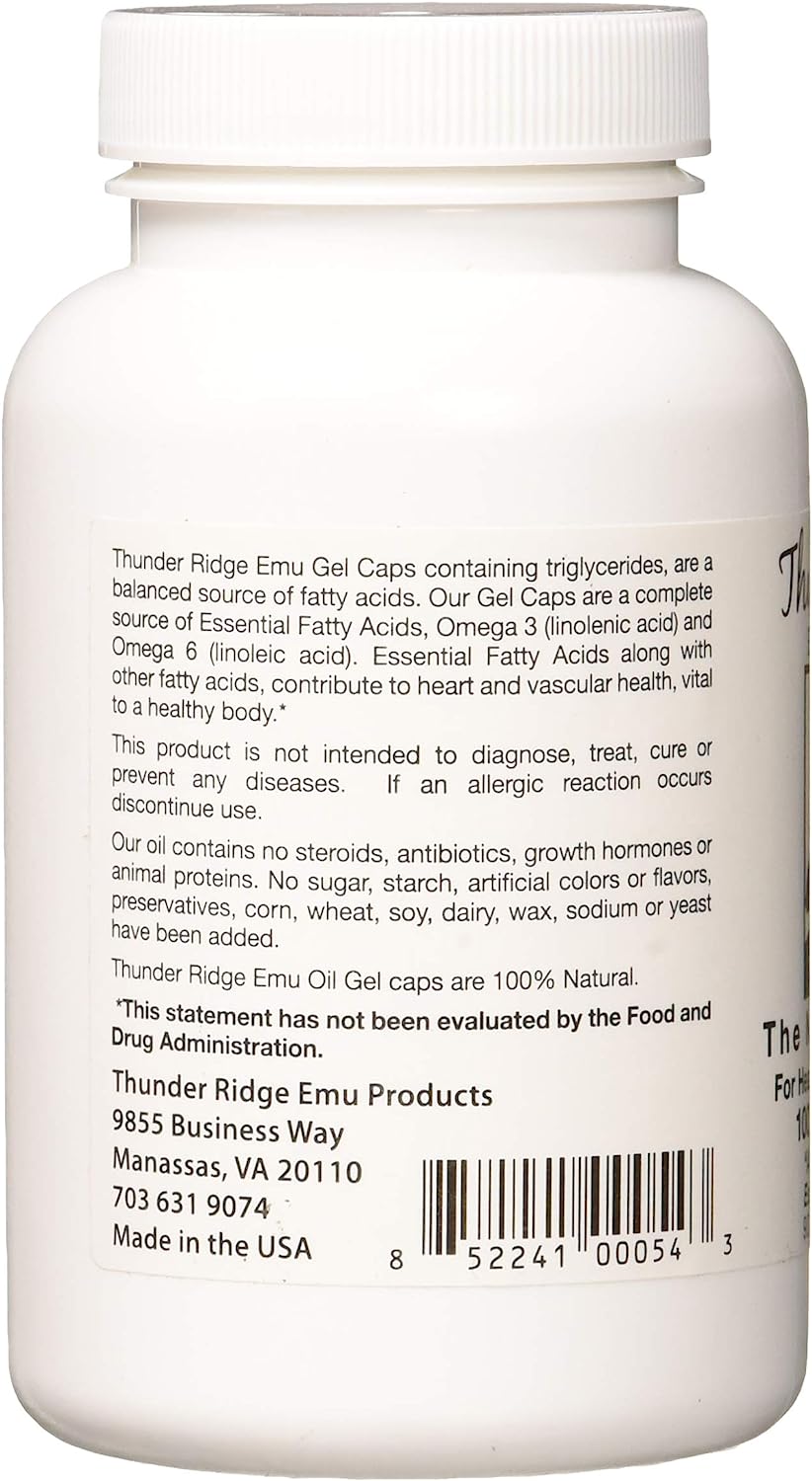 Aceite de emú 100 % puro Thunder Ridge - 750 mg (90 cápsulas blandas)