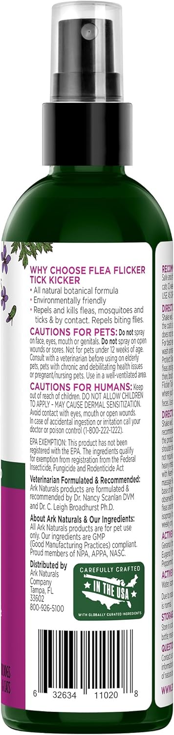 Ark Naturals Repelente de pulgas y garrapatas, botella de 8 oz 