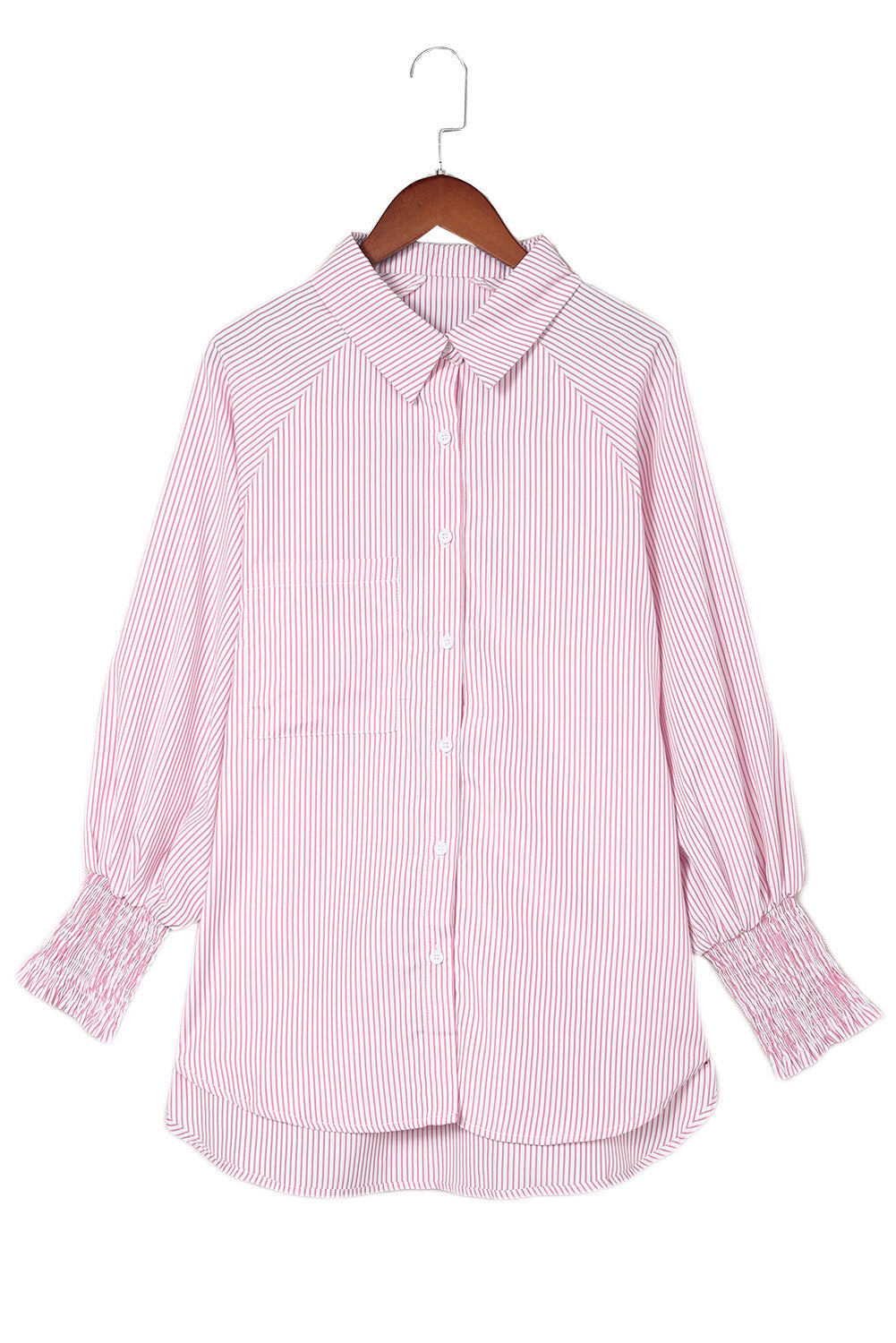 Women's Striped V-Neck Denim Shirt
