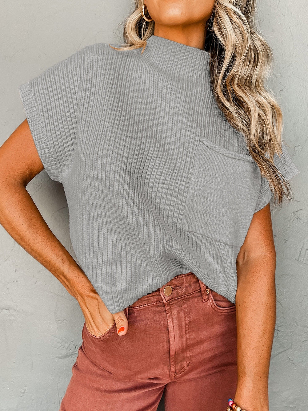 Soft and Stretchy Mock Neck T-Shirt