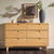 Cómoda moderna de mediados de siglo de madera maciza de Sloane