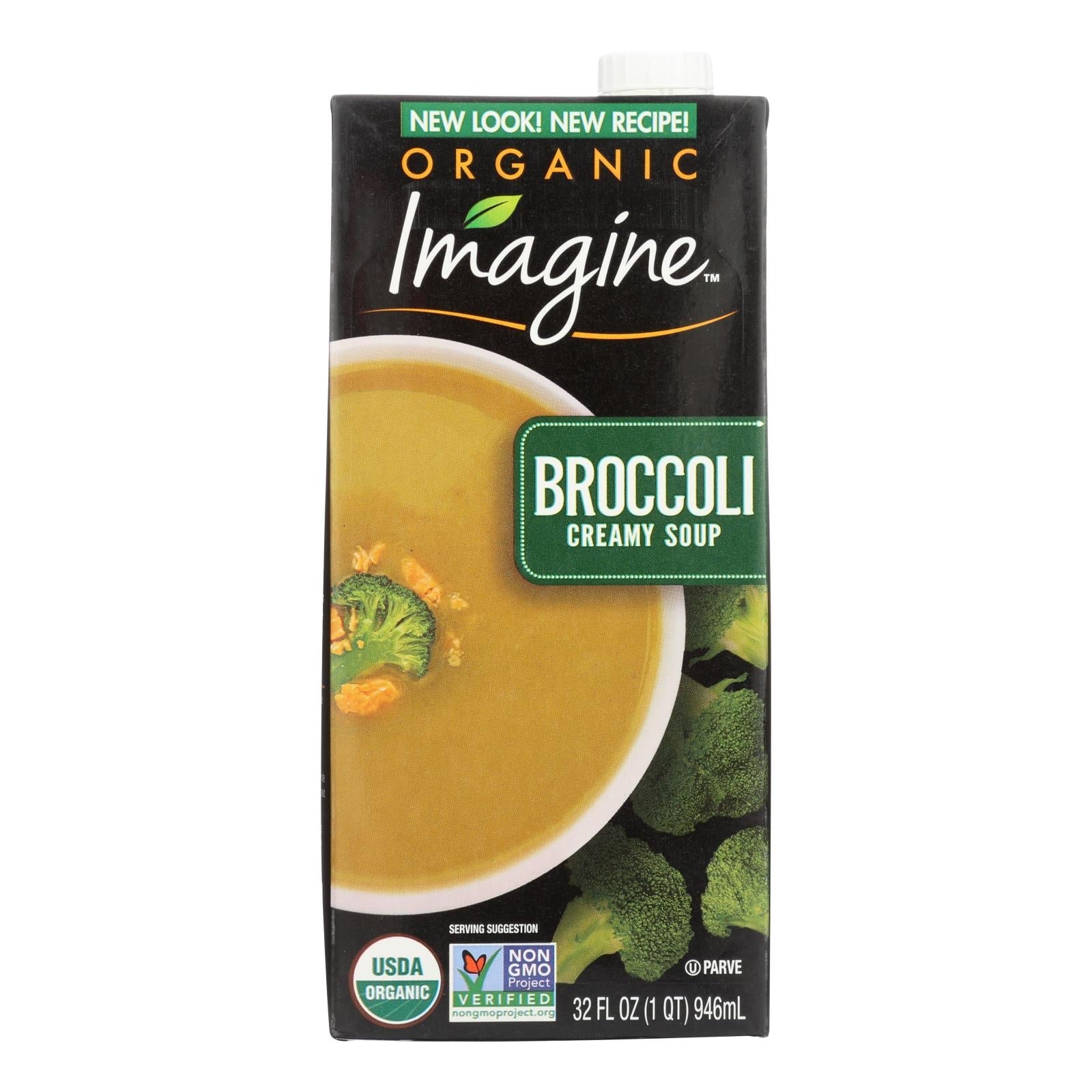 Sopa cremosa de brócoli Imagine Foods (paquete de 6 - 32 onzas líquidas)