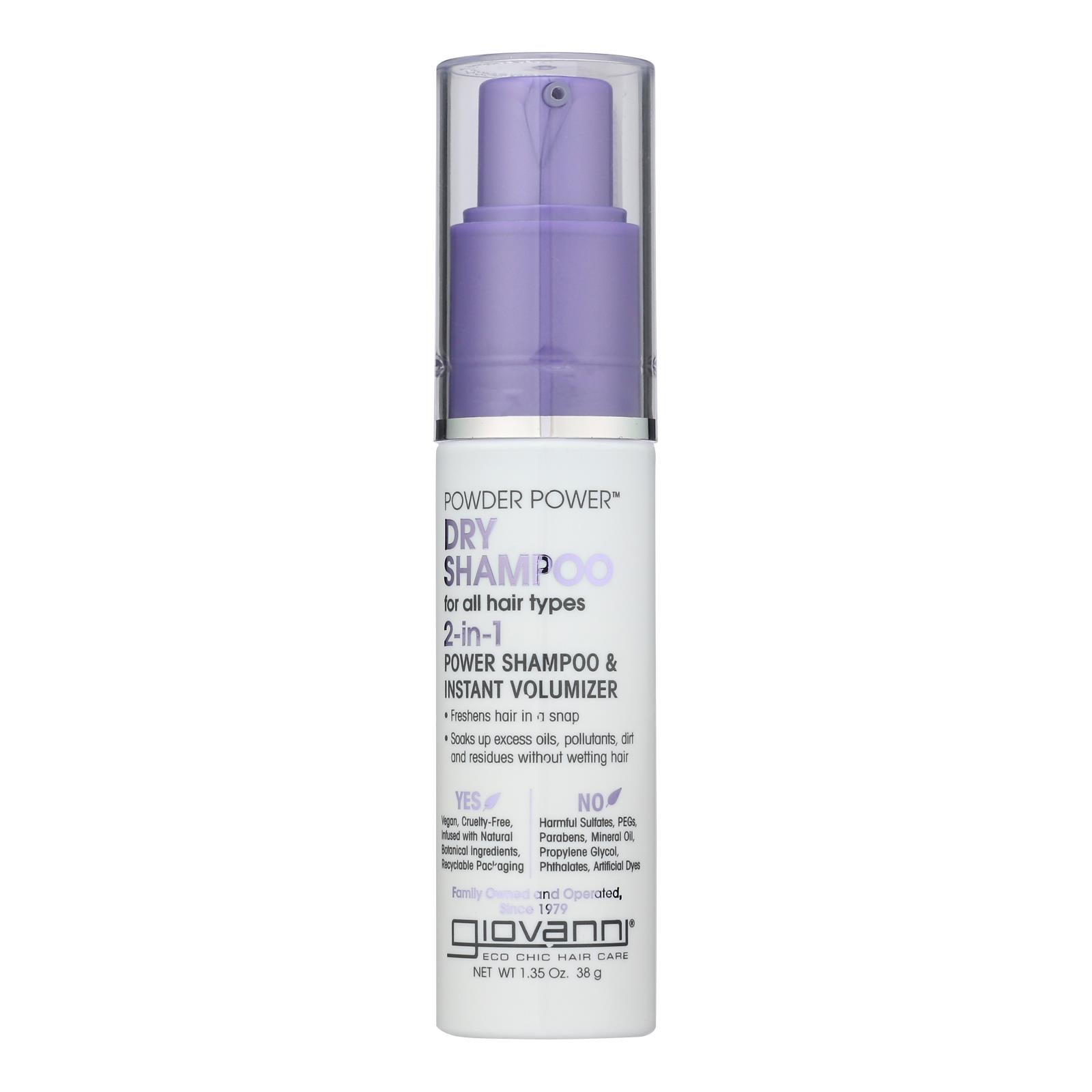 Champú en polvo seco Giovanni Power Spray | 1.35 oz