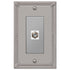 Imperial Bead Brushed Nickel Cast - 1 Cable Jack Wallplate