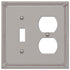 Imperial Bead Brushed Nickel Cast - 1 Toggle / 1 Duplex Wallplate