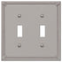 Imperial Bead Brushed Nickel Cast - 2 Toggle Wallplate