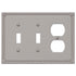 Imperial Bead Brushed Nickel Cast - 2 Toggle / 1 Duplex Wallplate