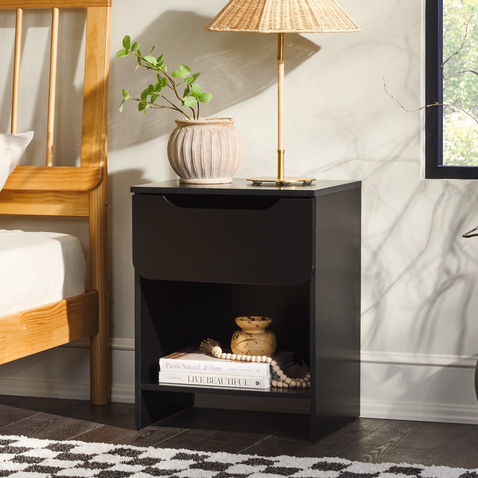 Mesita de noche moderna Domm con 1 cajón