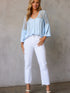 Crochet Insert Button-Down Blouse