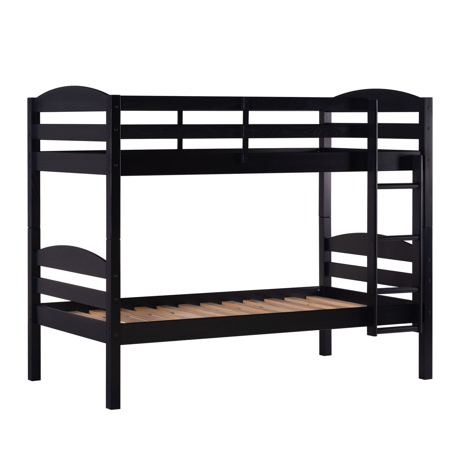 Cama litera de madera maciza Carolina de estilo transicional con dos camas individuales