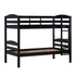 Cama litera de madera maciza Carolina de estilo transicional con dos camas individuales