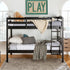 Cama litera de madera maciza Carolina de estilo transicional con dos camas individuales