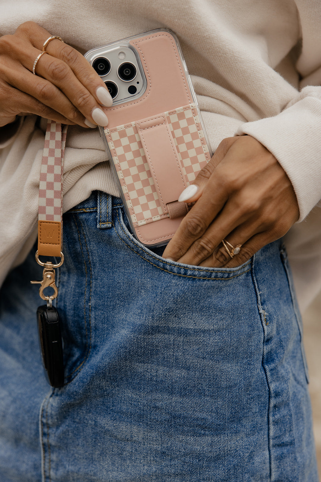 Blush Check Phone Case