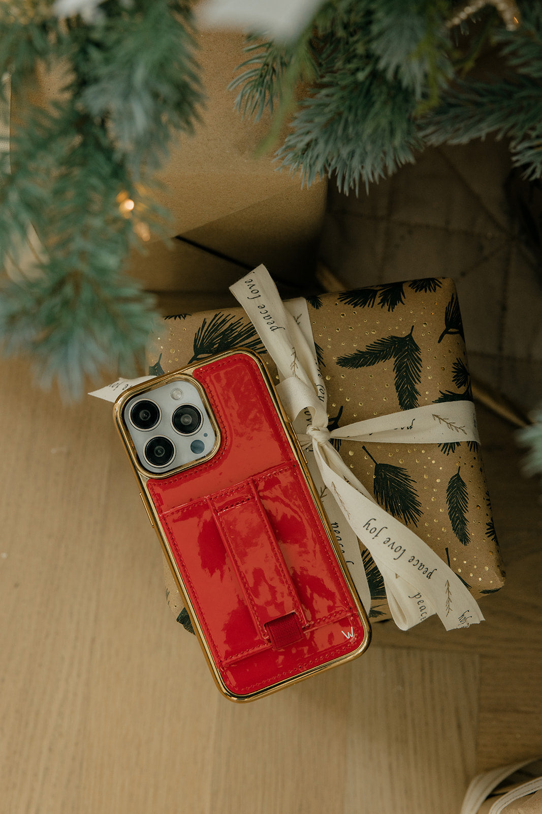 Red Radiance in Gold Phone Case