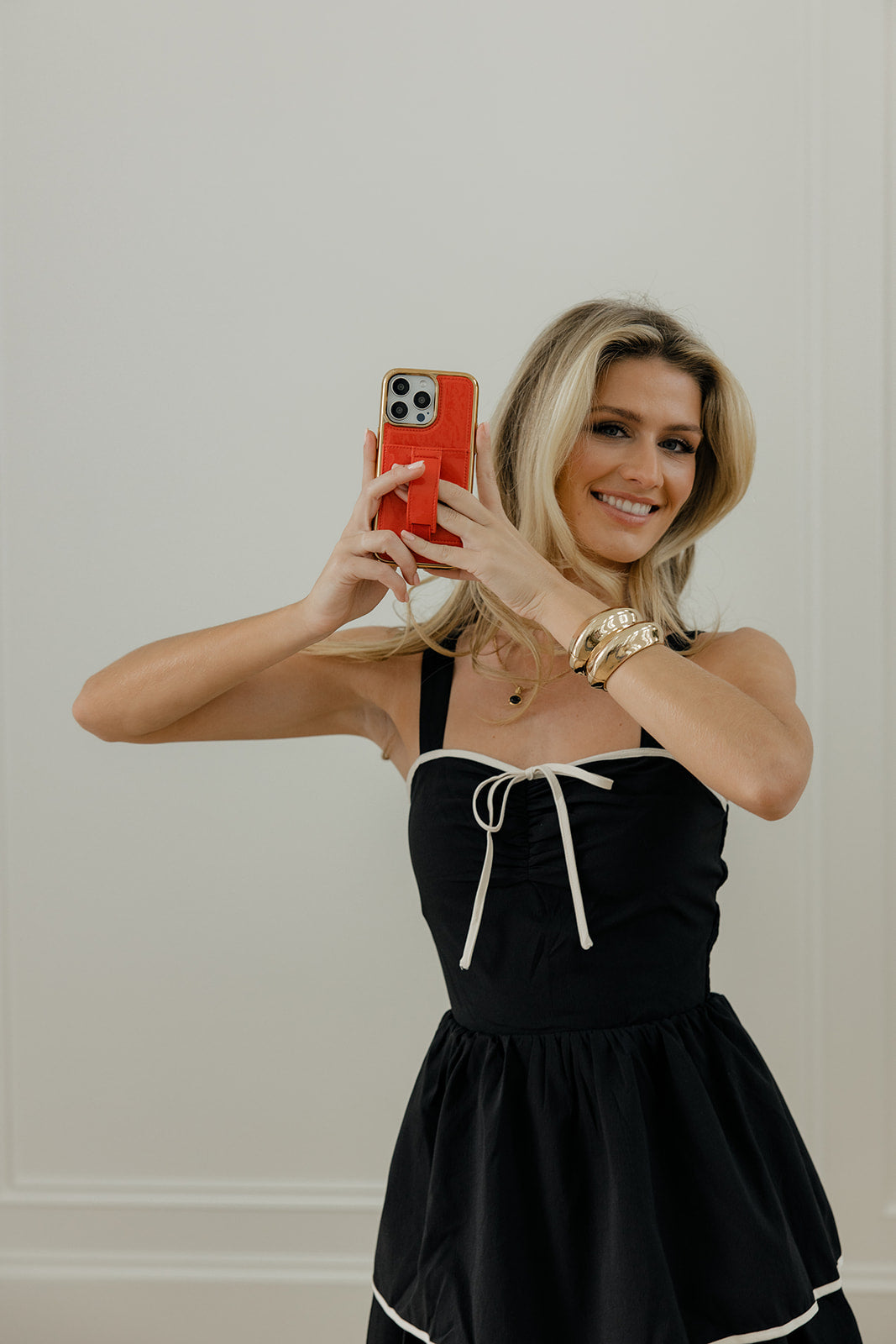 Red Radiance in Gold Phone Case