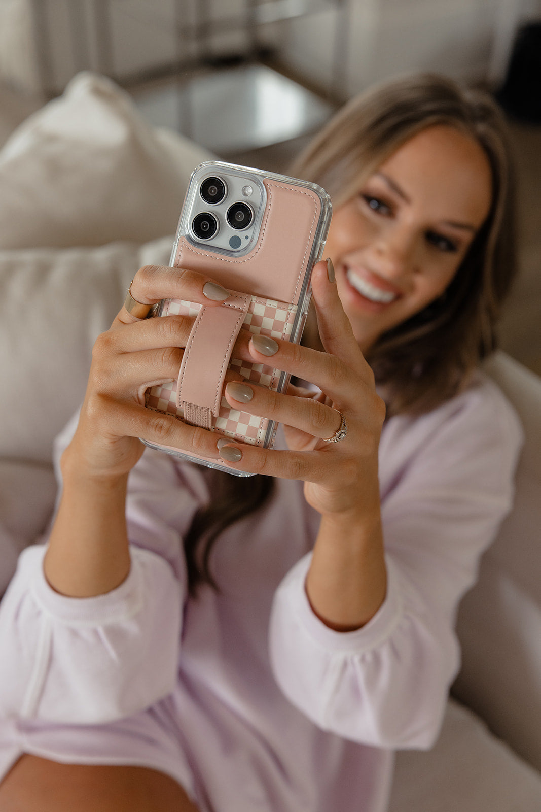 Blush Check Phone Case