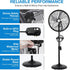 ACHAZEL 18" Outdoor Misting Pedestal Fan: 3-Speed, Adjustable Height, 120° Oscillation, Waterproof & UL Listed
