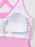 Pink Two-Tone Flared One-Piece Swimsuit