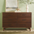 Cómoda moderna Sloane de madera maciza con 6 cajones y tiradores de metal