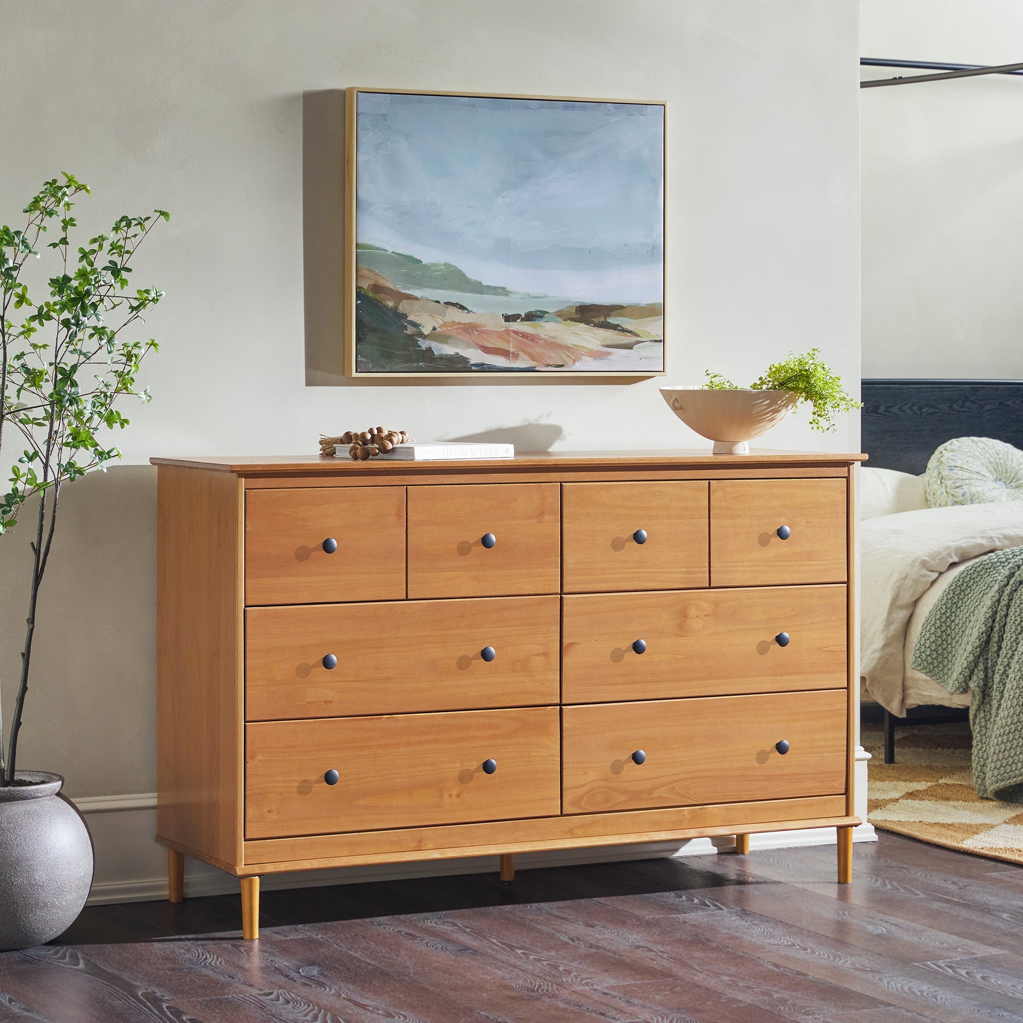 Cómoda de transición de madera maciza Spencer