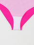 Pink Two-Tone Flared One-Piece Swimsuit