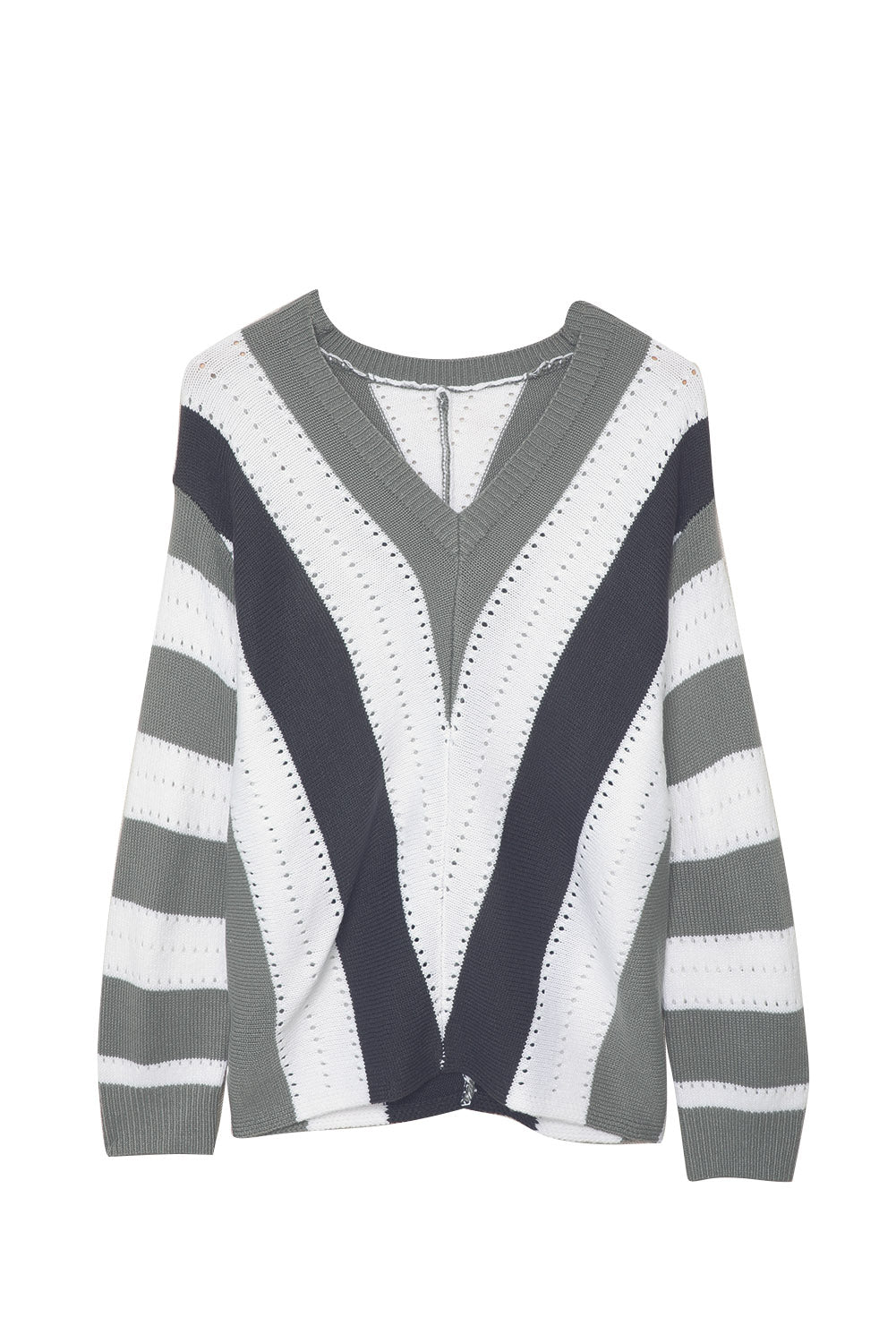 Long Sleeve V-Neck Top with Modern Design