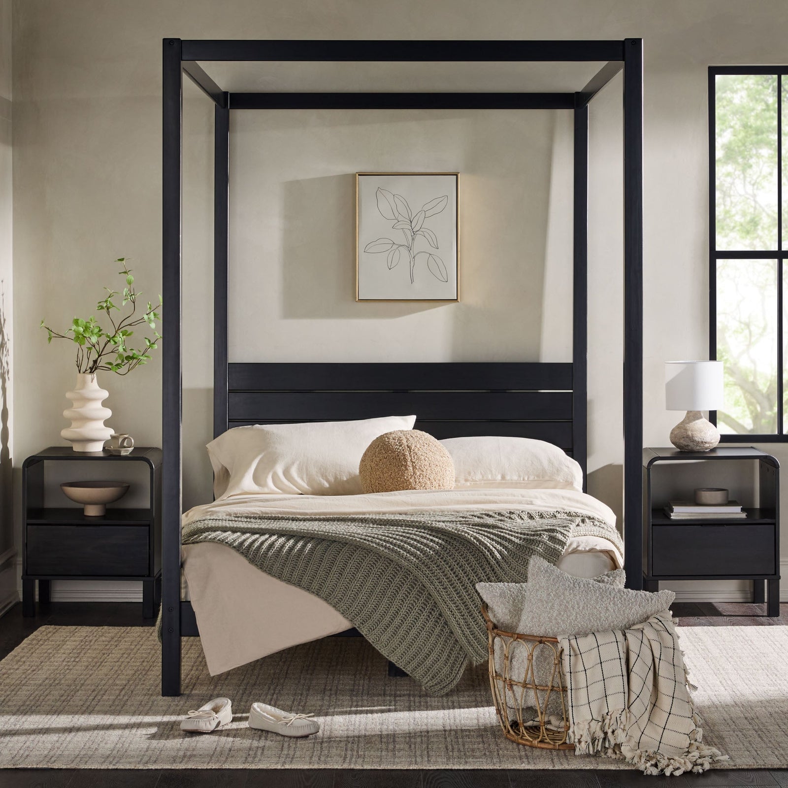 Colección de armazones de cama con dosel de madera maciza de Isla