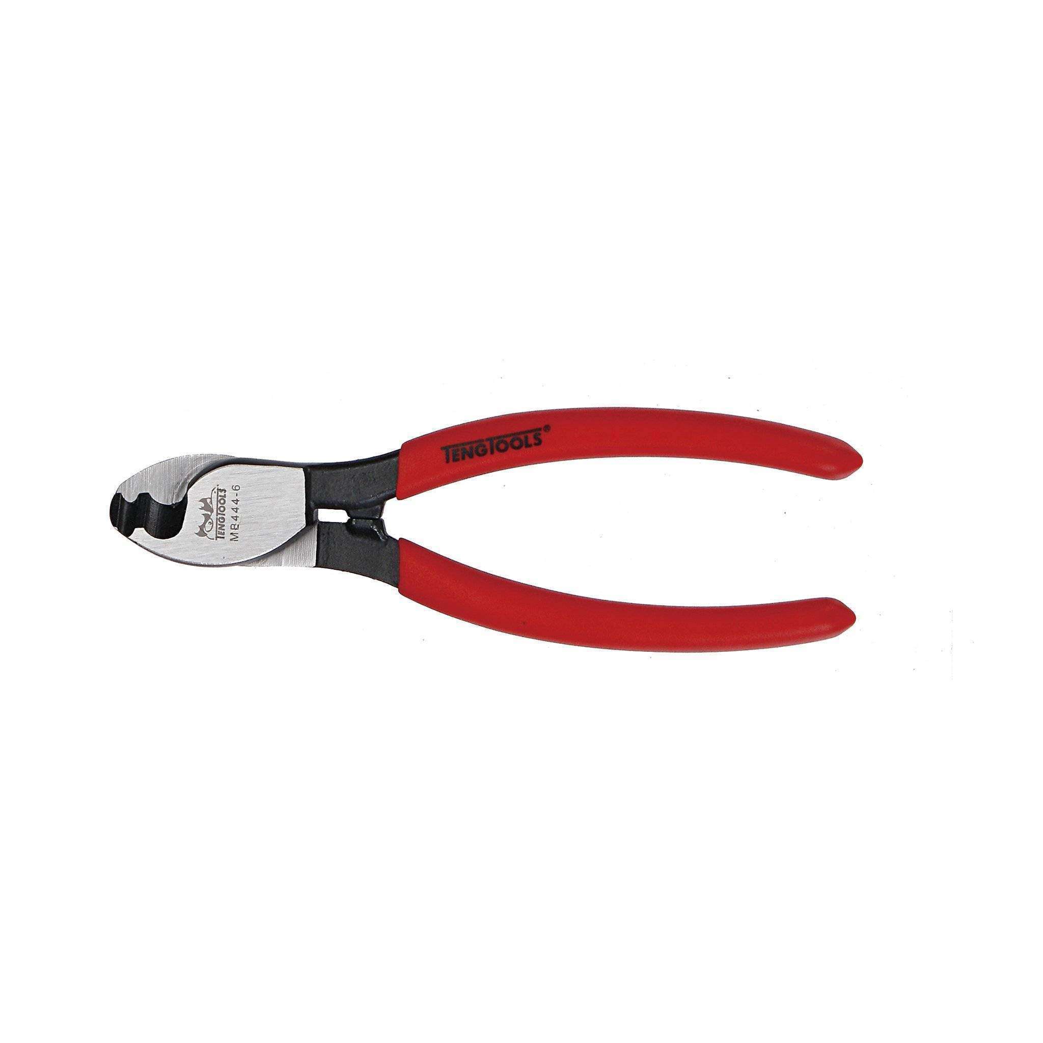 Teng Tools 6 Inch Vinyl Dipped Handle Cable Cutters for Cutting Copper & Aluminum - MB444-6
