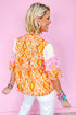 3/4 Sleeve Split Neck Blouse