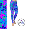 UV Reactive Fluorescent Neon  Camo Full Length Leggings with pockets