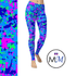 UV Reactive Fluorescent Neon  Camo Full Length Leggings with pockets