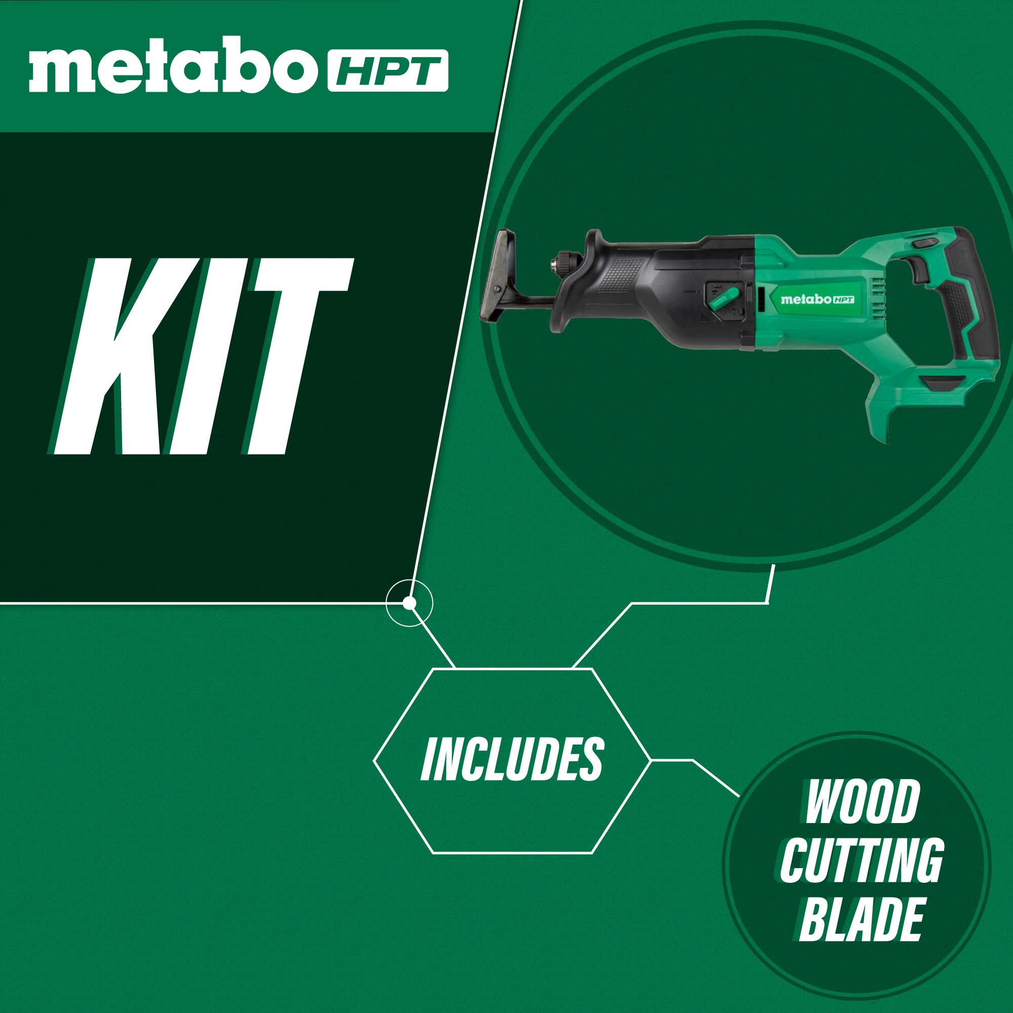 Sierra recíproca inalámbrica Metabo HPT CR18DBQ4M 18V MultiVolt (solo cuerpo de la herramienta)
