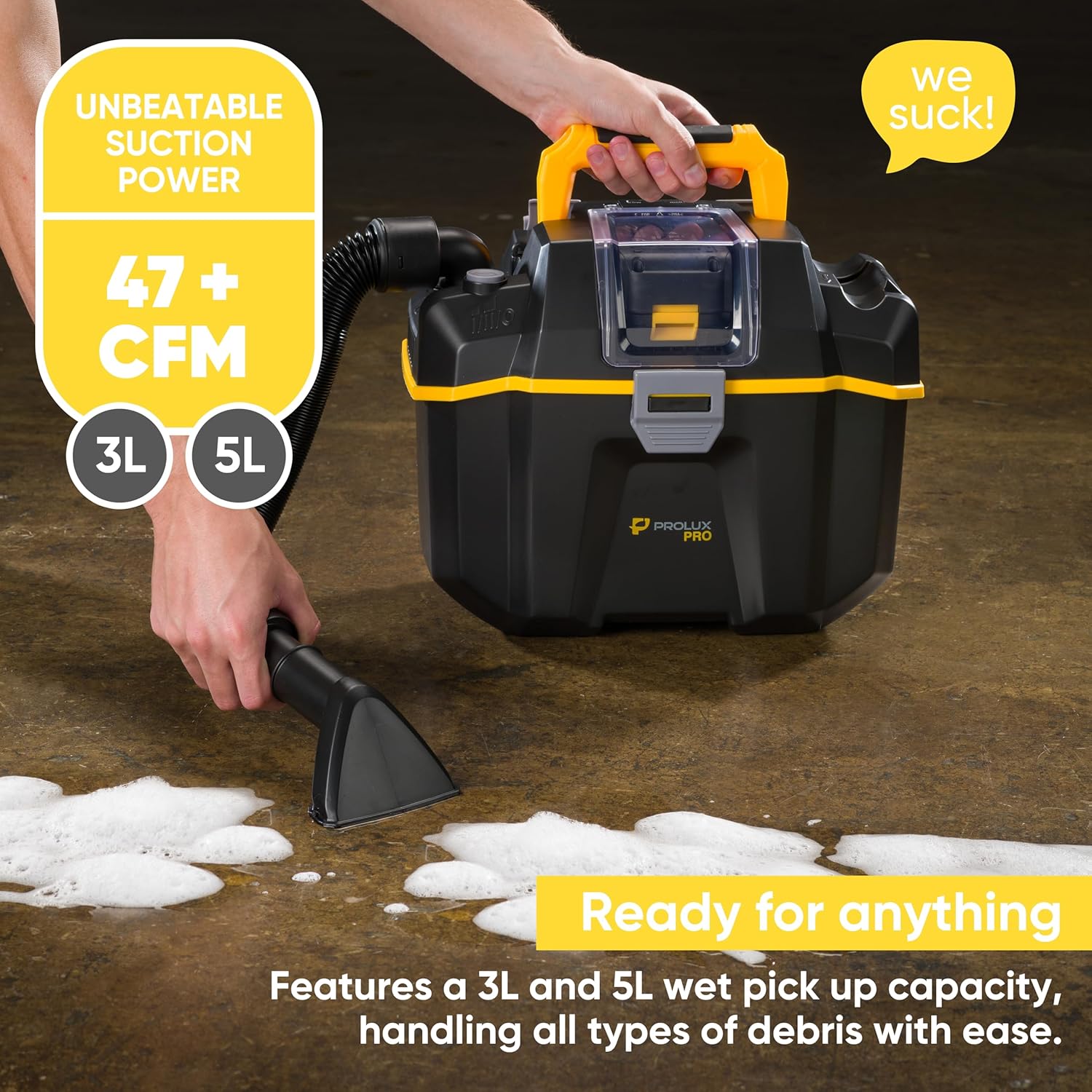 Prolux PLCTB Cordless Commercial Wet/Dry Tool & Travel Vacuum