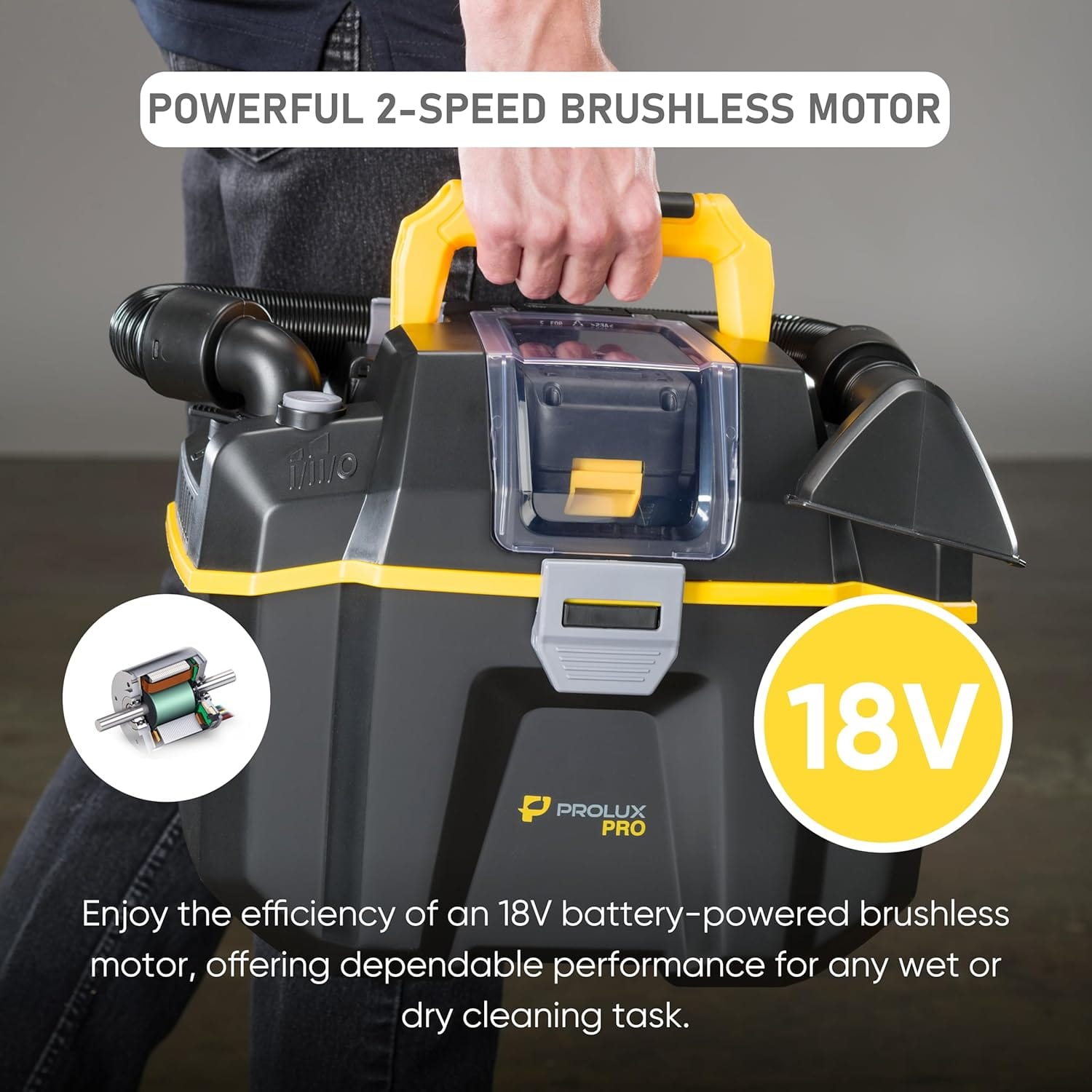 Prolux PLCTB Cordless Commercial Wet/Dry Tool & Travel Vacuum