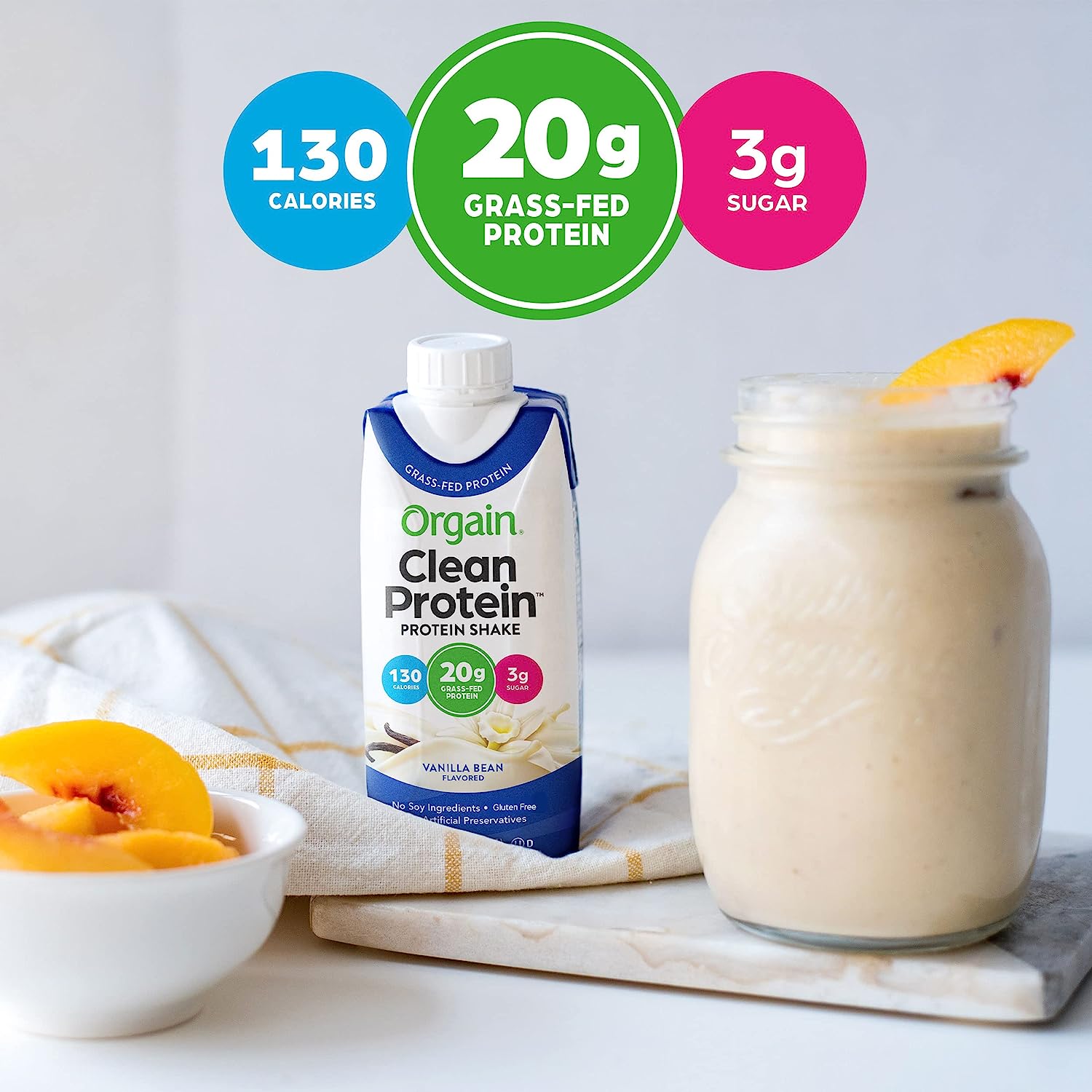 Batidos de proteína orgánica Orgain con sabor a vainilla - 11 onzas líquidas (paquete de 12)