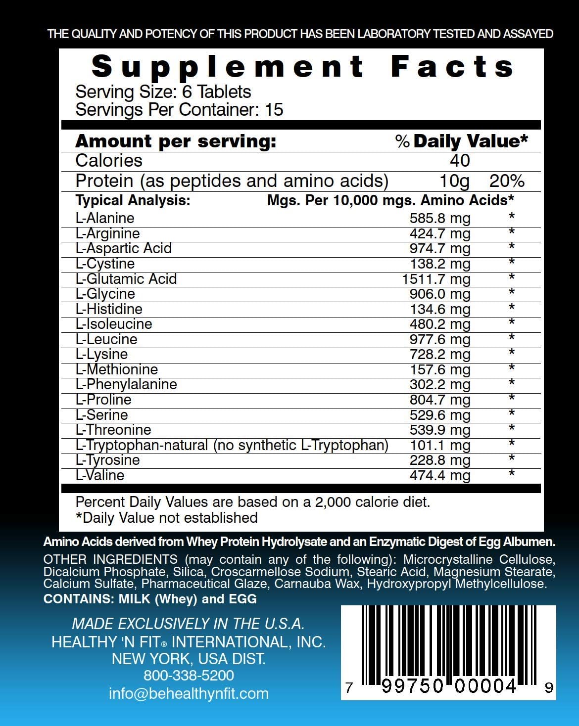 Amino anabólico Healthy 'n Fit 10000 (90 comprimidos)