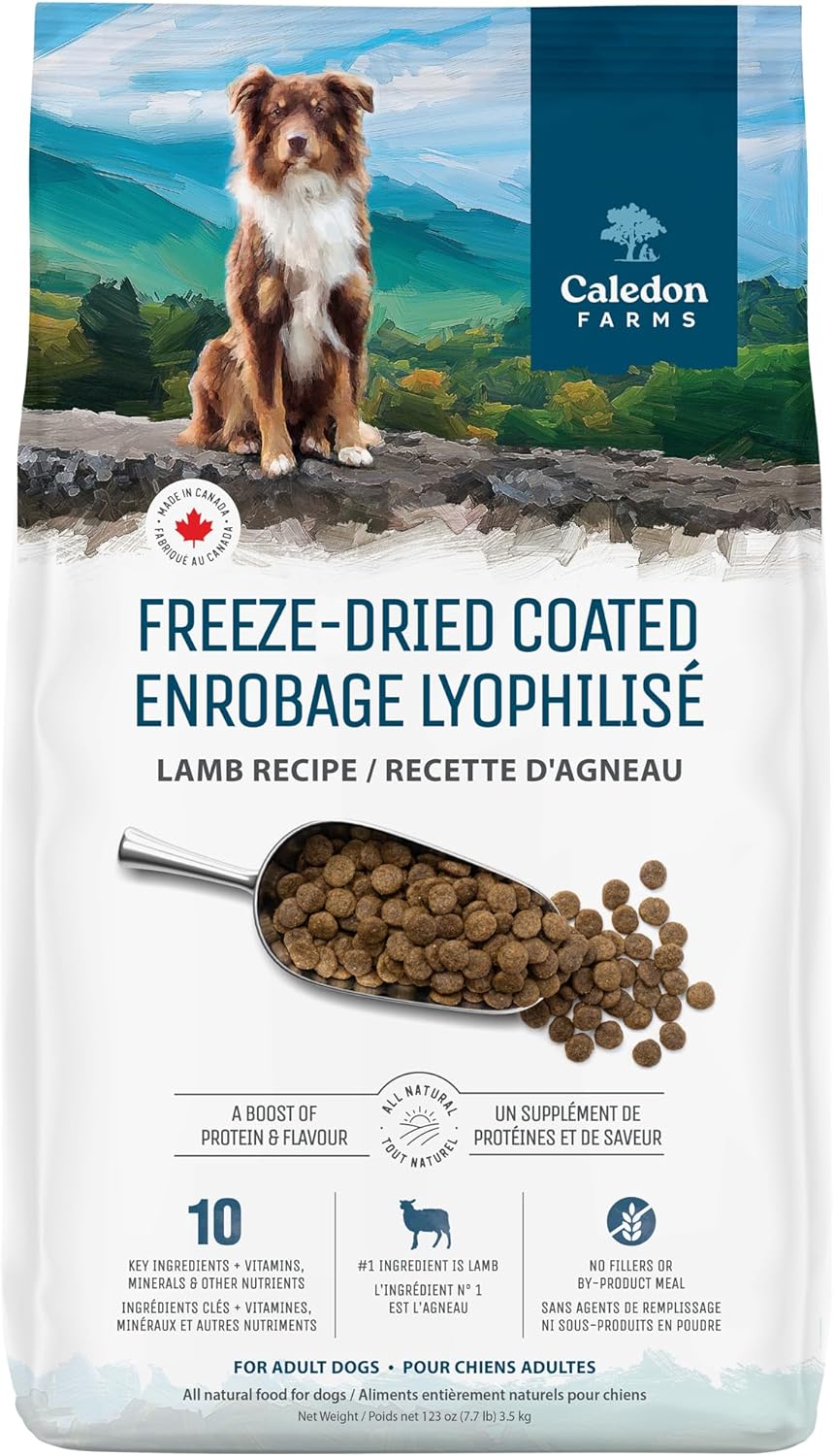 Caledon Farms - Golosinas de cordero liofilizado para perros, 113 g (caja de 6) - Snacks de proteína natural