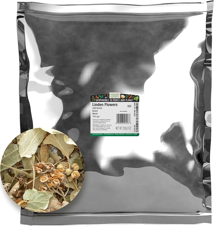 Productos Naturales Frontier Coop - Flores de tilo enteras, 8 oz (paquete de 12) - Té kosher sin levadura