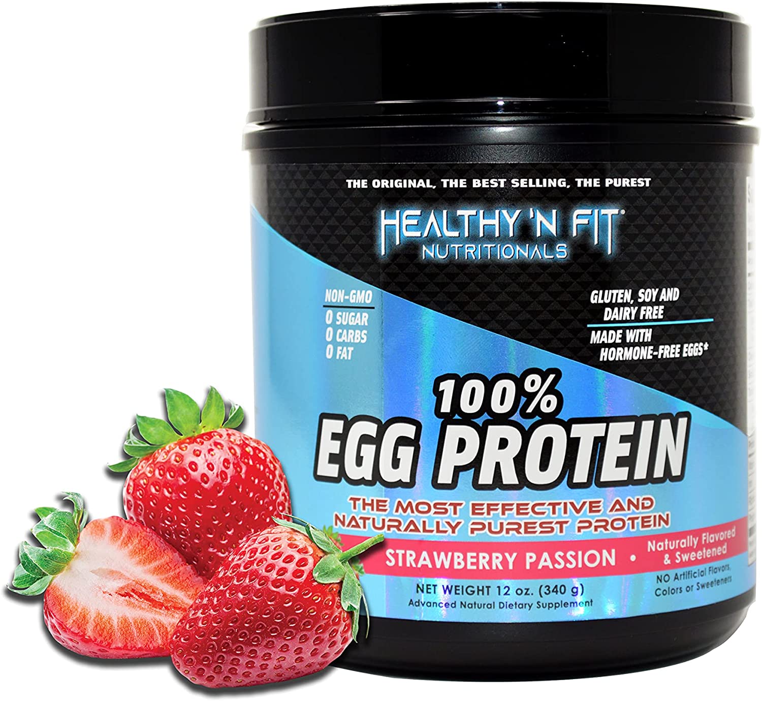 Proteína de huevo Healthy 'n Fit 100% - Pasión de fresa - 12 oz