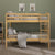 Cama litera de madera maciza Carolina de estilo transicional con dos camas individuales