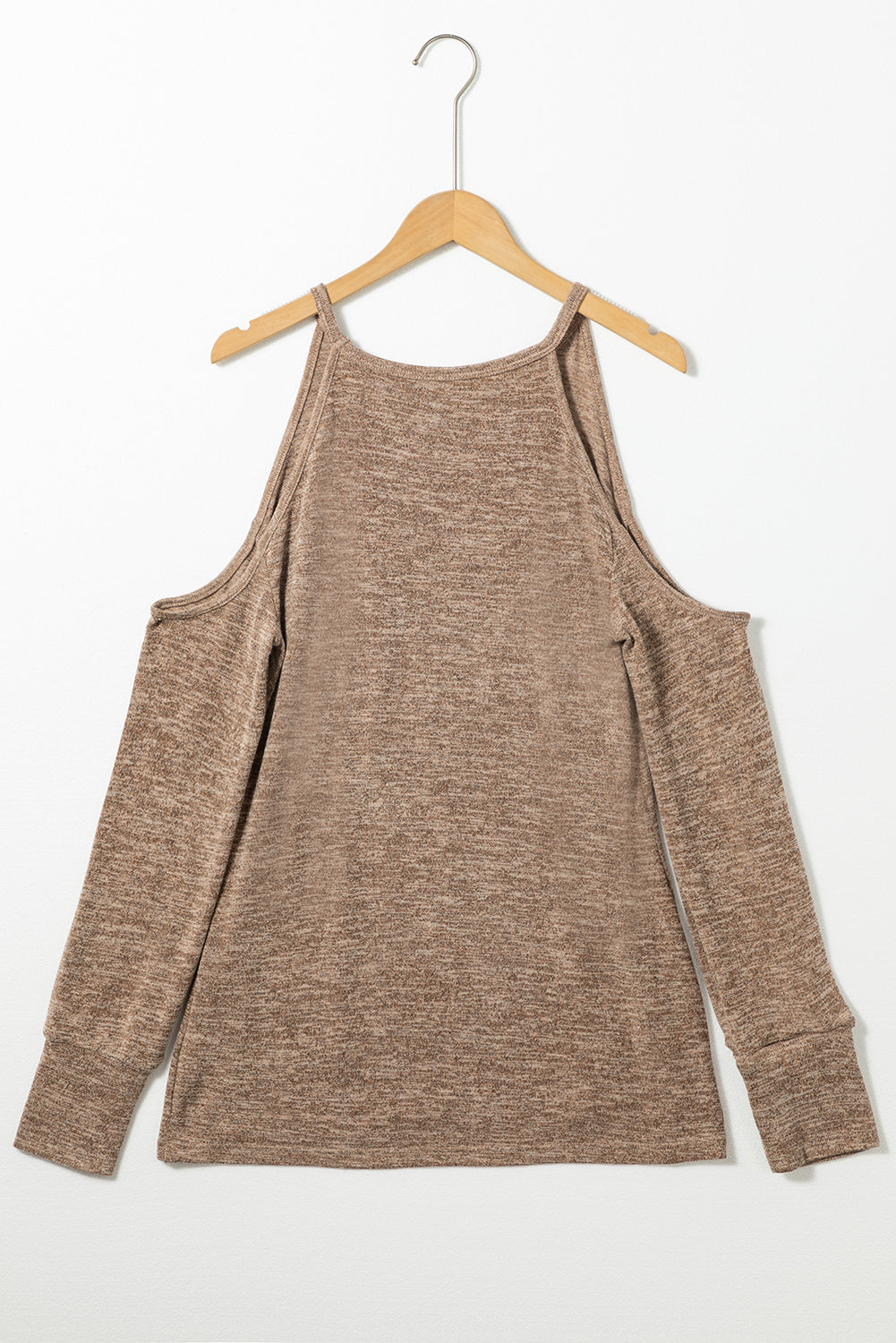 Open Shoulder Distressed Long Sleeve Top