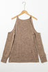 Open Shoulder Distressed Long Sleeve Top