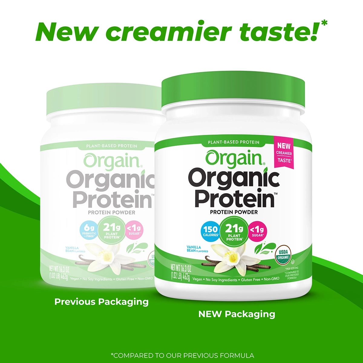Proteína vegetal en polvo Orgain - Vainilla dulce (900 g) 