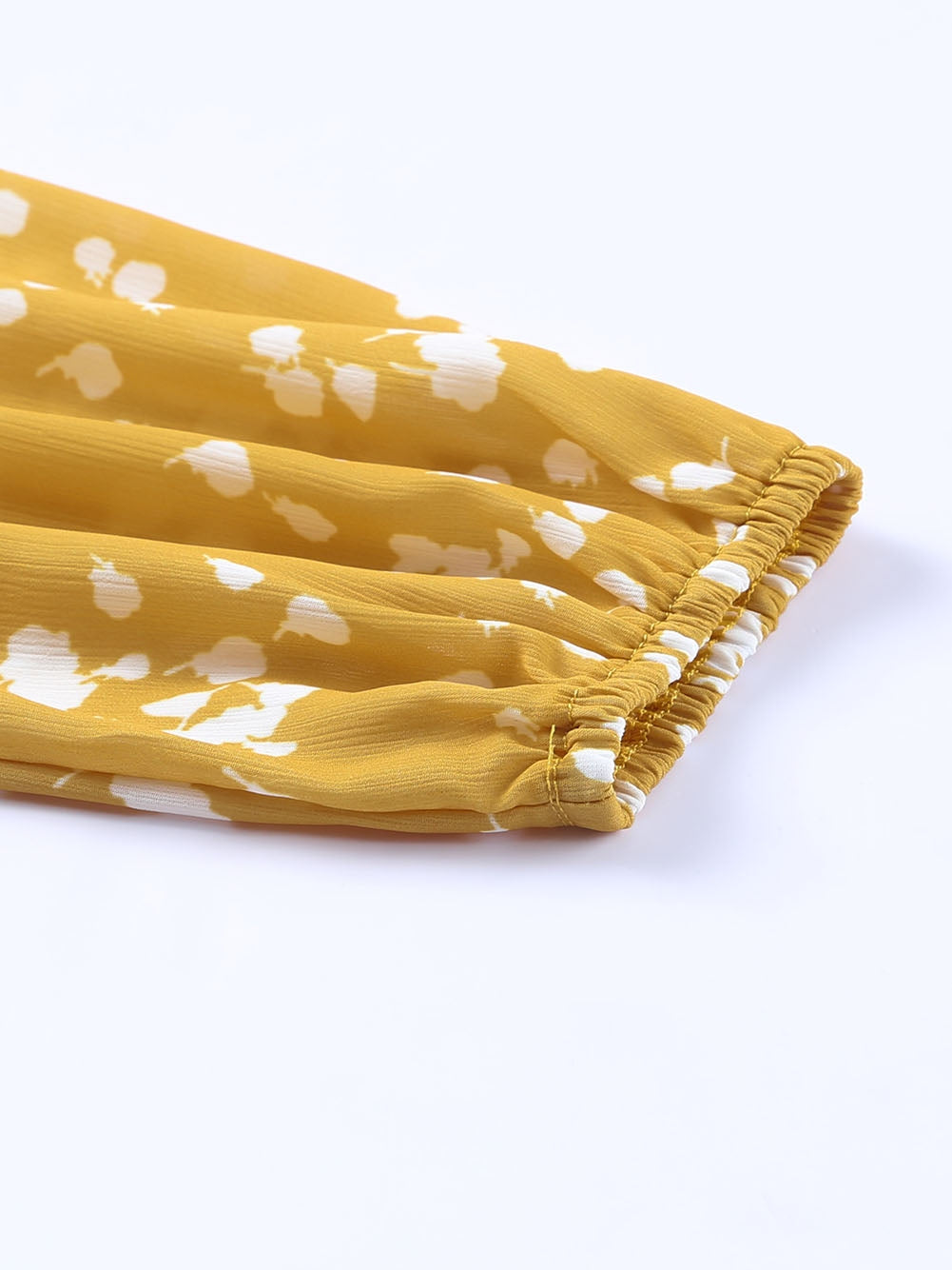 Yellow and White Floral Blouse
